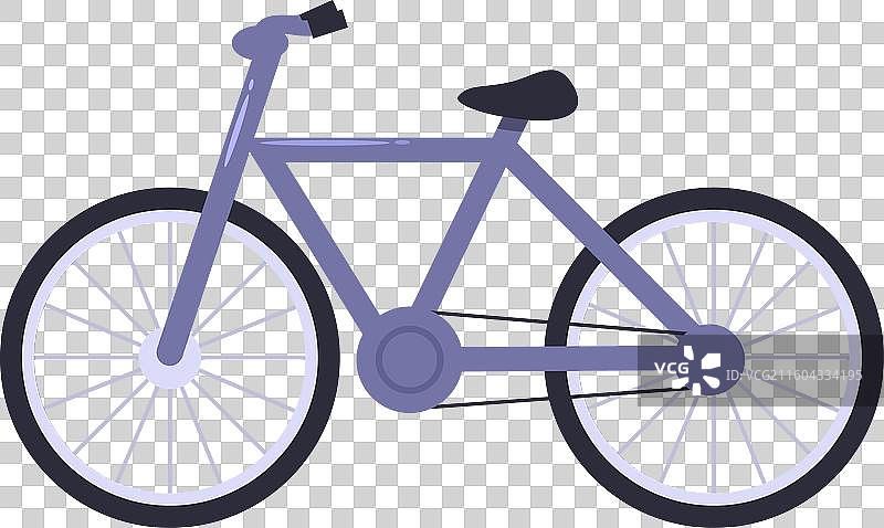 城市自行车在城市中保持平衡，保持直立图片素材