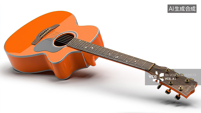 【AI数字艺术】橙色吉他图片素材