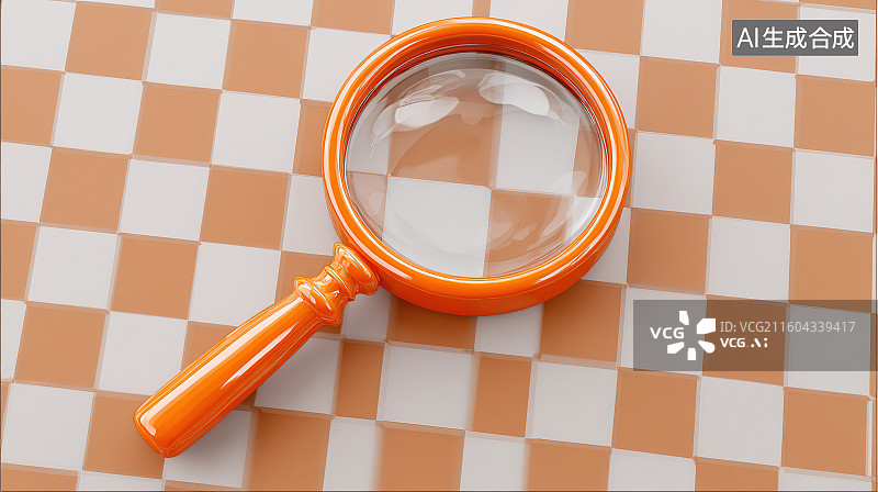 【AI数字艺术】橙色放大镜图片素材