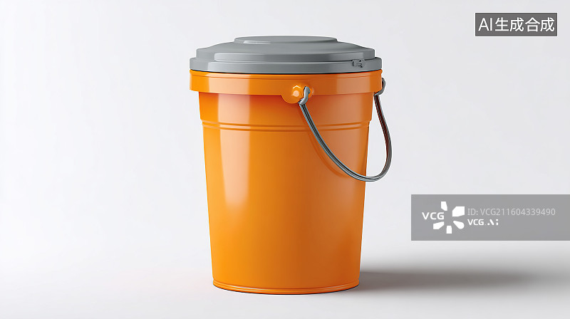 【AI数字艺术】橙色垃圾桶图片素材