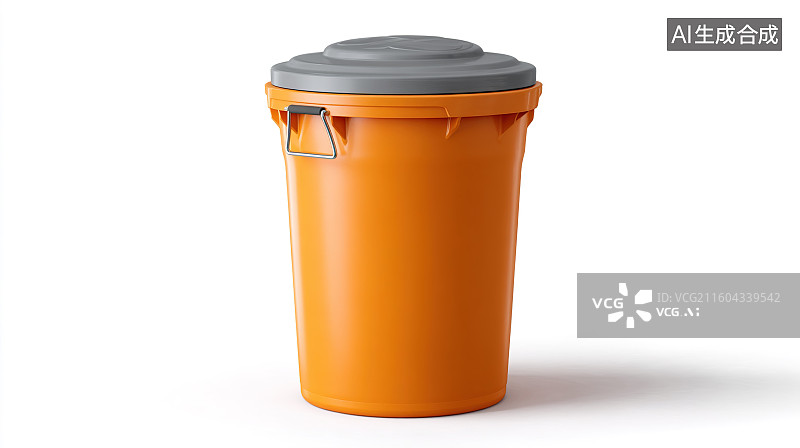 【AI数字艺术】橙色垃圾桶图片素材