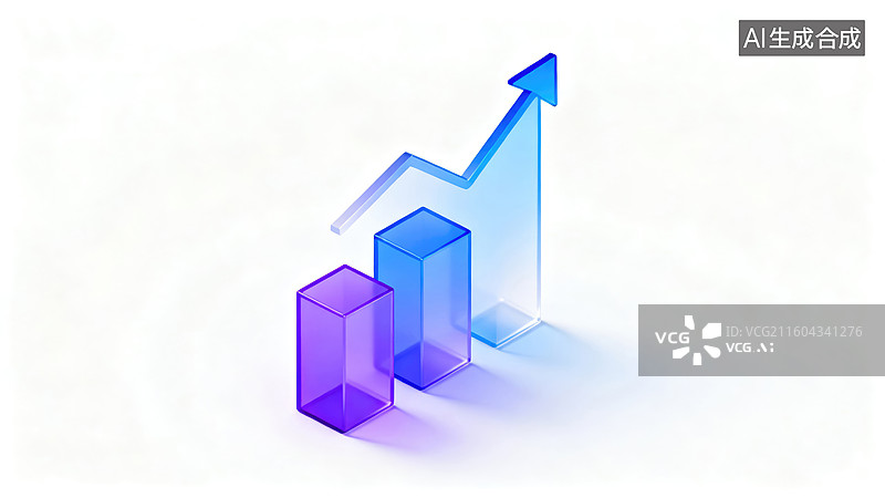 【AI数字艺术】彩色柱状图展现上升趋势图片素材