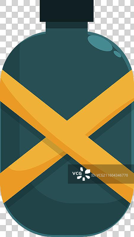 深色瓶子显示危险品标志警告图片素材