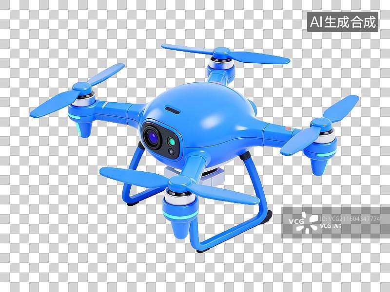 【AI数字艺术】科技主题 科技主题 蓝色四轴飞行器无人机图片素材