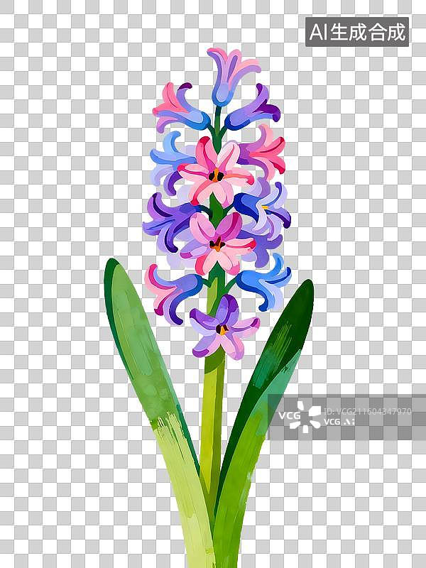 【AI数字艺术】风信子花 水彩插画花卉系列图片素材