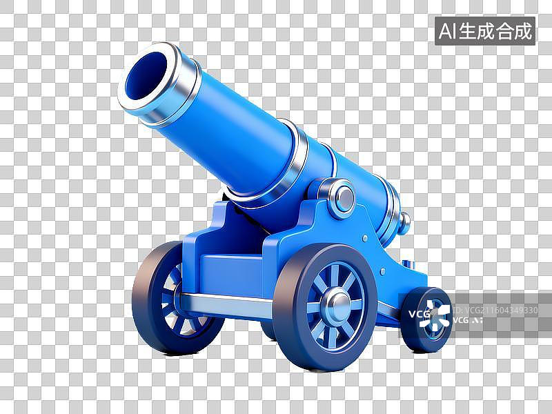 【AI数字艺术】电商购物 促销元素 蓝色炮台模型图片素材