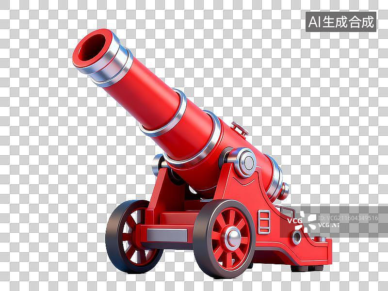 【AI数字艺术】电商购物 促销元素 红色炮台模型图片素材