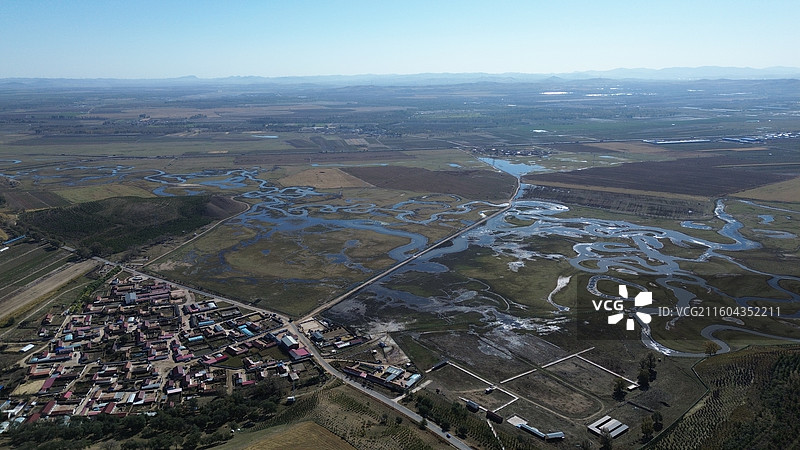 河北张家口沽源滦河神韵自然风光航拍图片素材