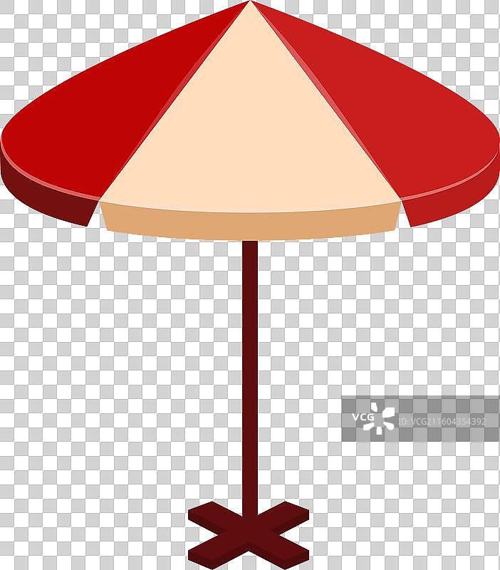 可提供遮蔽的红米色沙滩伞图片素材