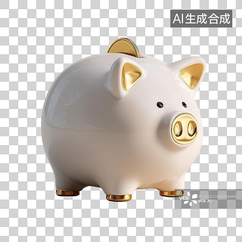 【AI数字艺术】陶瓷存钱罐3D图标图片素材