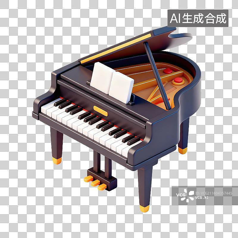 【AI数字艺术】钢琴插画图片素材