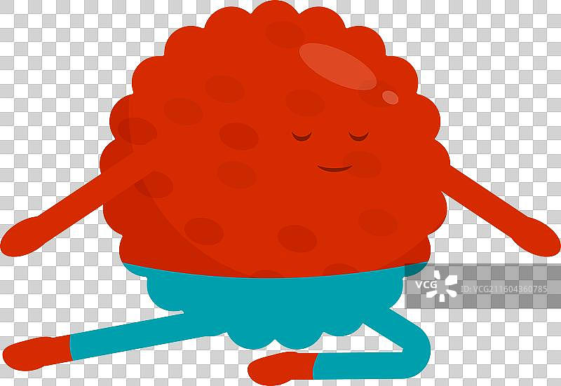 穿着蓝色裤子的搞笑红色角色正在做某事图片素材