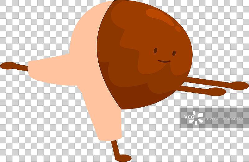 穿着裤子的滑稽榛子角色正在做某事图片素材