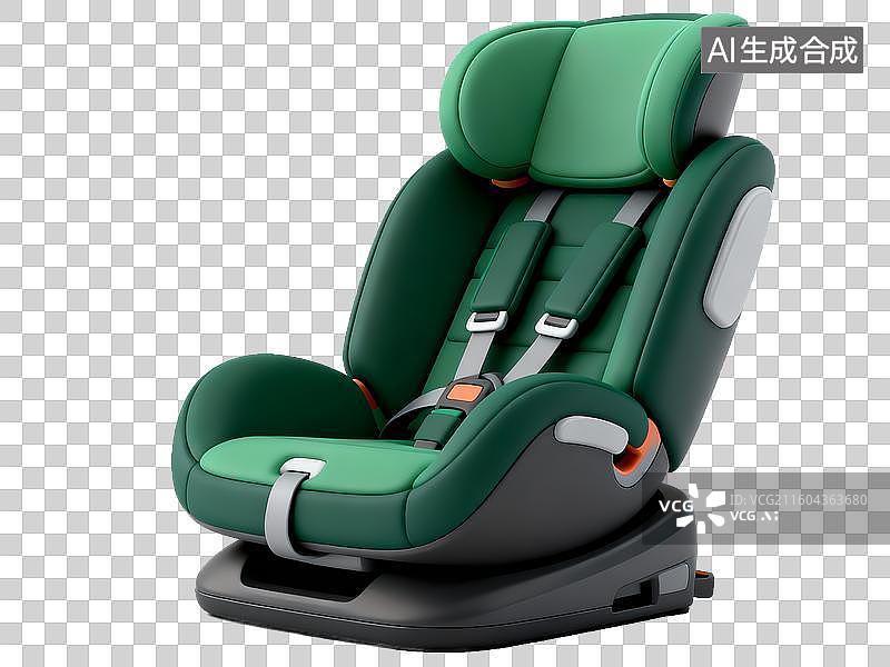 【AI数字艺术】母婴亲子主题 绿色儿童安全座椅免抠素材图片素材