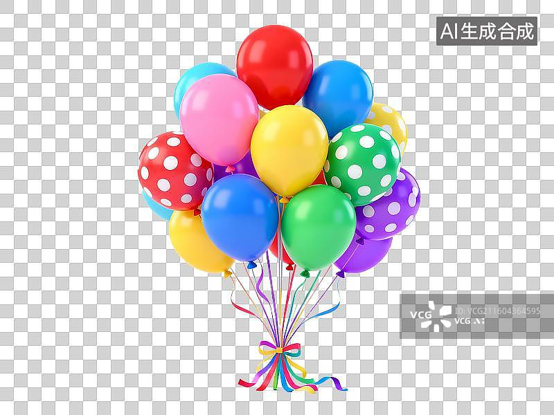 【AI数字艺术】生日主题 彩色气球束图片素材