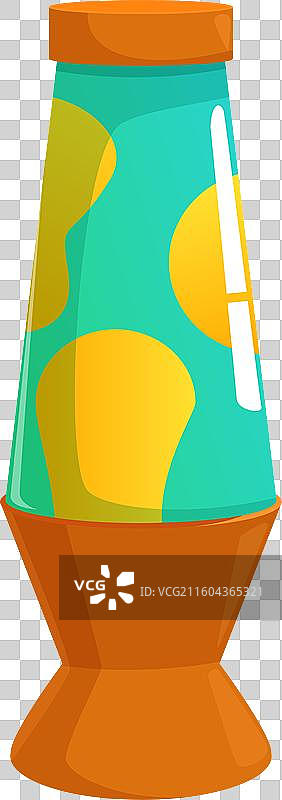 卡通风格的熔岩灯发出黄光图片素材