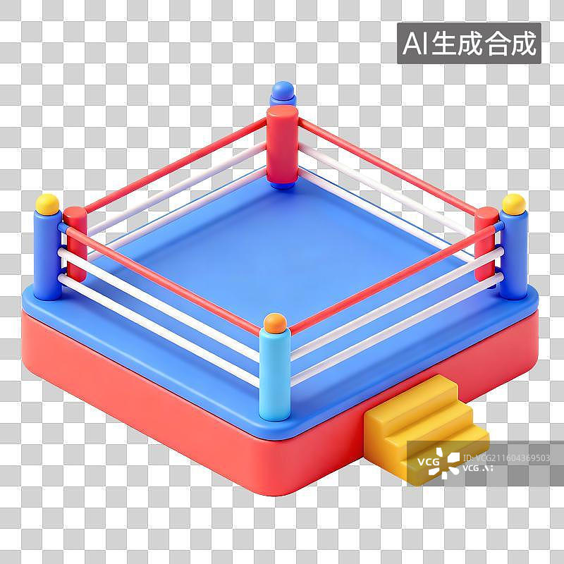 【AI数字艺术】拳击擂台插画图片素材