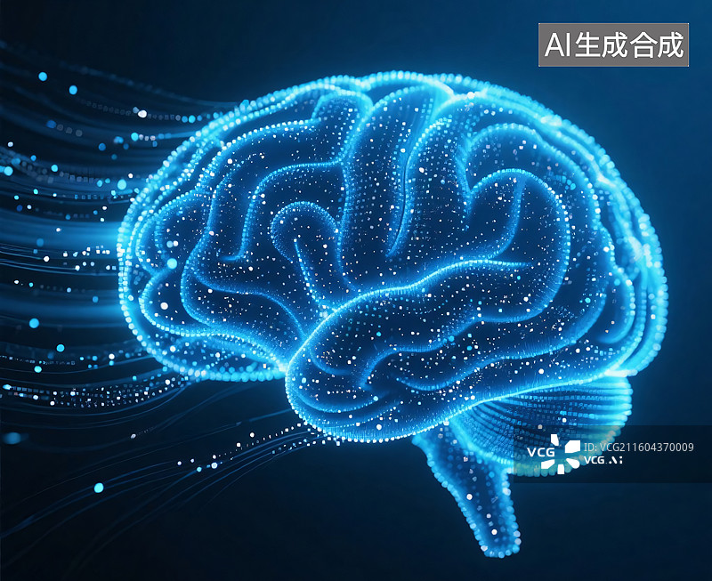 【AI数字艺术】数字大脑网络神经科技背景图片素材