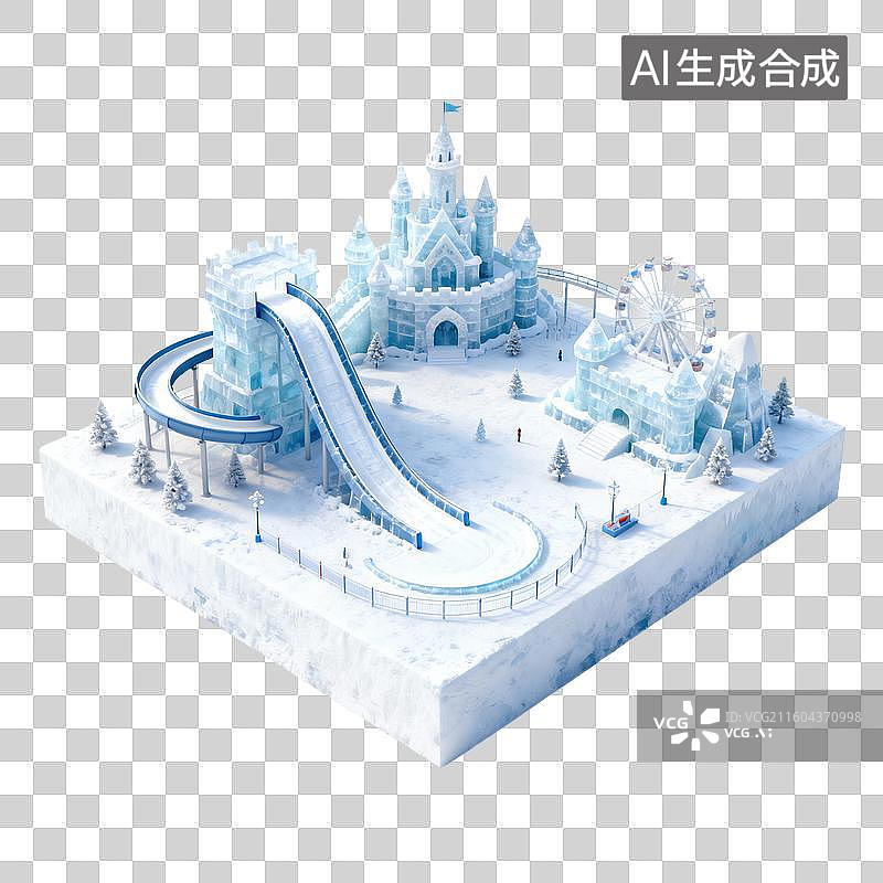 【AI数字艺术】冰雪游乐场-冰雪节图片素材