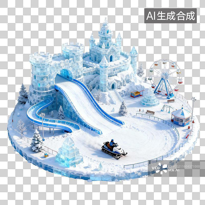 【AI数字艺术】冰雪游乐场-冰雪节图片素材