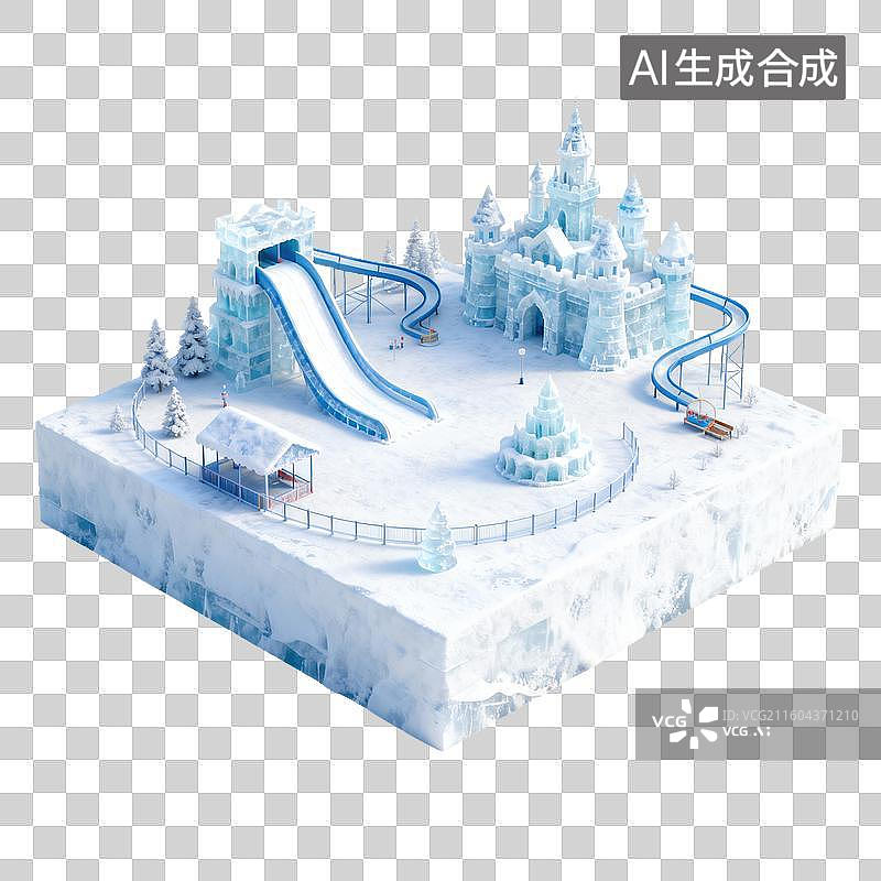 【AI数字艺术】冰雪游乐场-冰雪节图片素材