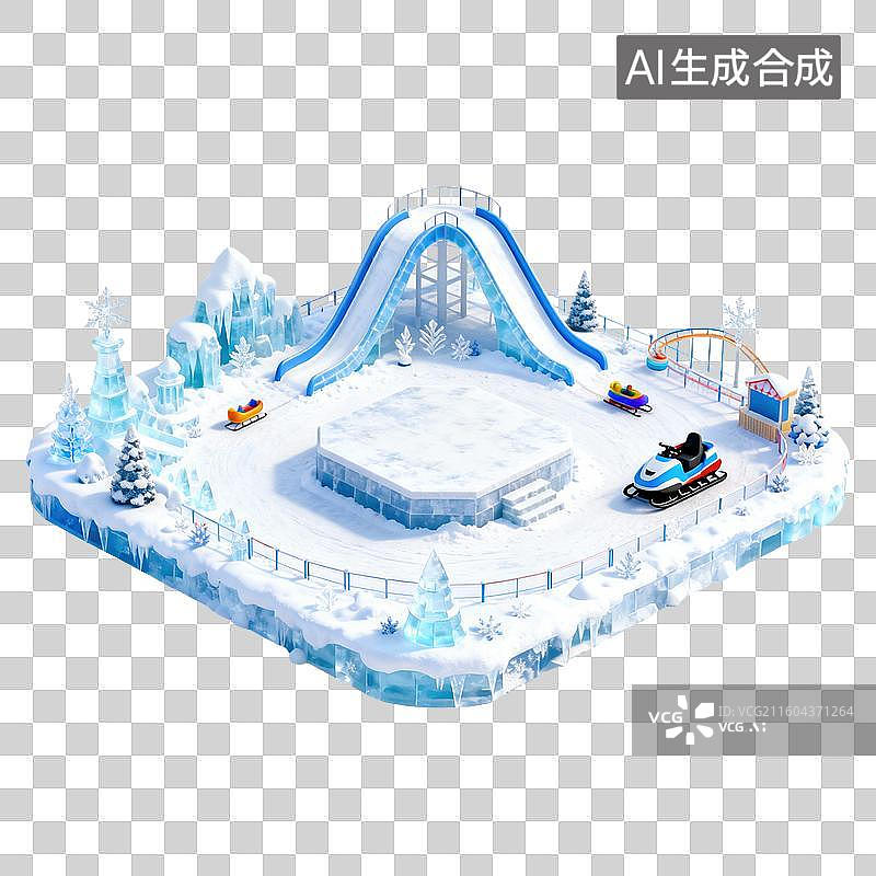 【AI数字艺术】冰雪游乐场-冰雪节图片素材