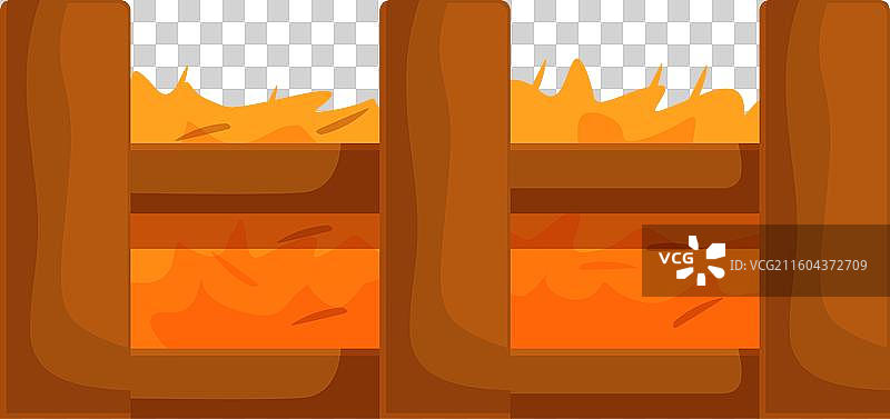 装满干草供农场动物使用的木制喂料槽图片素材