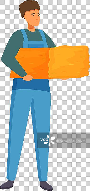 农场工人正在搬运干草捆，农业和图片素材