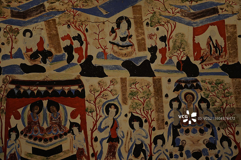 神秘 东方 艺术 敦煌 壁画 本生故事 佛陀 供养人图片素材