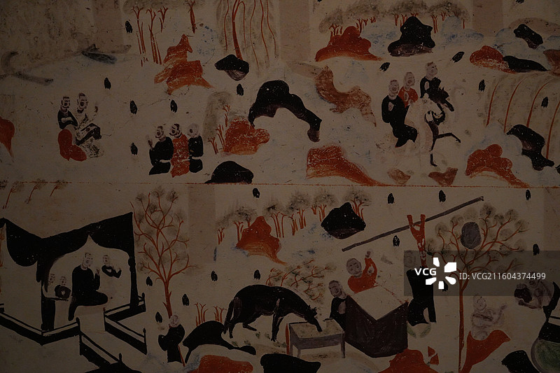 神秘 东方 艺术 敦煌 壁画 本生故事 佛陀 供养人图片素材