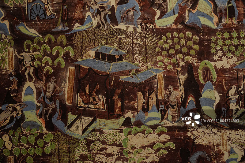 神秘 东方 艺术 敦煌 壁画 本生故事 佛陀 供养人图片素材