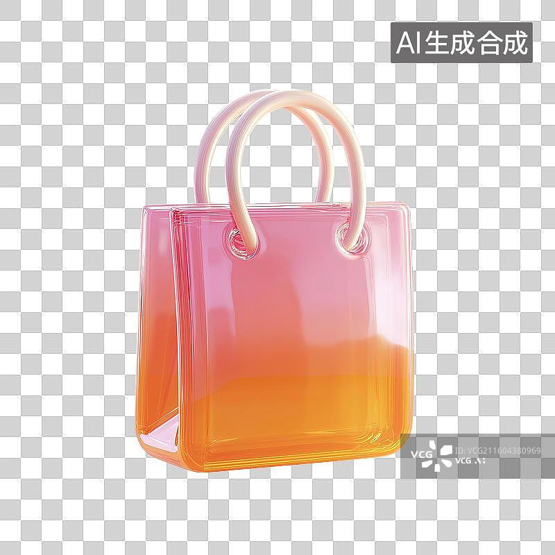 【AI数字艺术】渐变购物袋3D图标图片素材