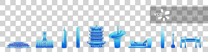 3D立体武汉城市地标建筑武汉元素图片素材