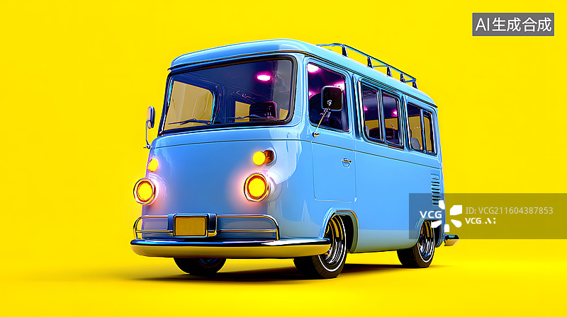 【AI数字艺术】校车复古巴士图片素材