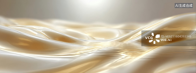 【AI数字艺术】金色丝绸的柔和波纹图片素材