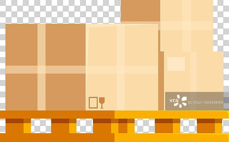 堆叠在一起的不同尺寸的纸板箱图片素材