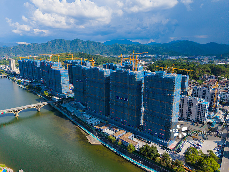 浙江省丽水市龙泉市，西街，留槎洲景区图片素材