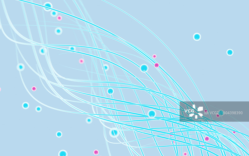 抽象曲线和小球背景3D渲染图片素材