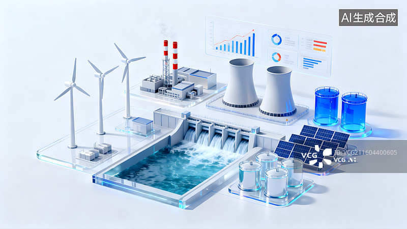 【AI数字艺术】风能，风力发电，可再生能源，清洁能源，绿色能源，能源图片素材