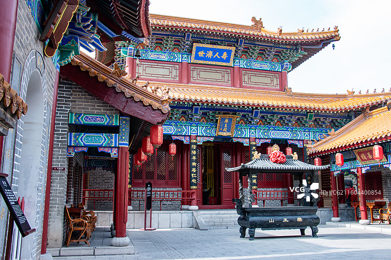 聊城东阿县，东阿药王山-药王阁图片素材