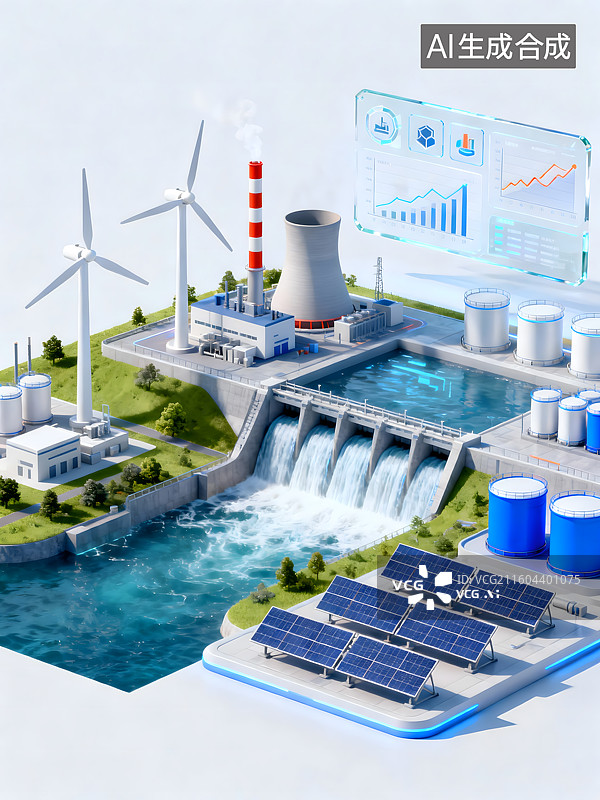 【AI数字艺术】风能，风力发电，可再生能源，清洁能源，绿色能源，能源图片素材