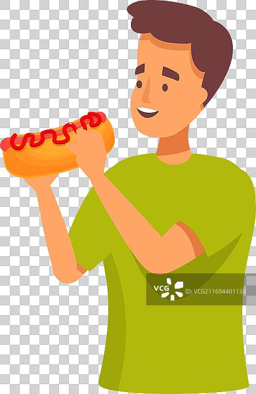 快乐的年轻人正在享用热狗图片素材