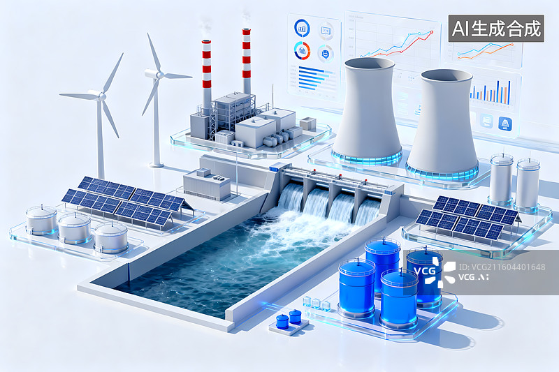 【AI数字艺术】风能，风力发电，可再生能源，清洁能源，绿色能源，能源图片素材