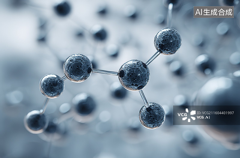 【AI数字艺术】分子结构的微观视图图片素材