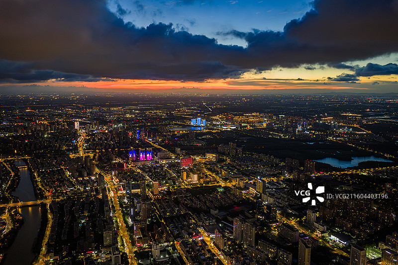 嘉兴秀湖航拍图片素材