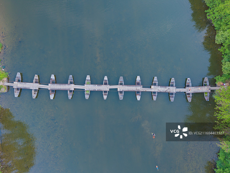 福建省南平市，浦城县，万安浮桥图片素材