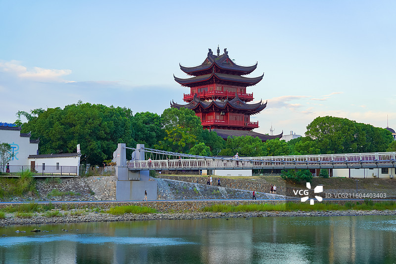 浙江省丽水市龙泉市，西街，留槎洲景区图片素材