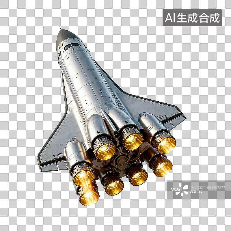 【AI数字艺术】3D风格重型火箭，复古火箭，半透明整流罩火箭，可回收火箭等图片素材