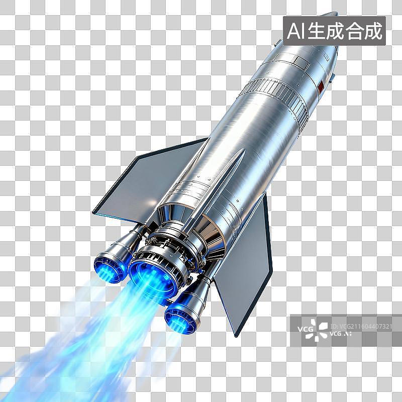 【AI数字艺术】3D风格重型火箭，复古火箭，半透明整流罩火箭，可回收火箭等图片素材