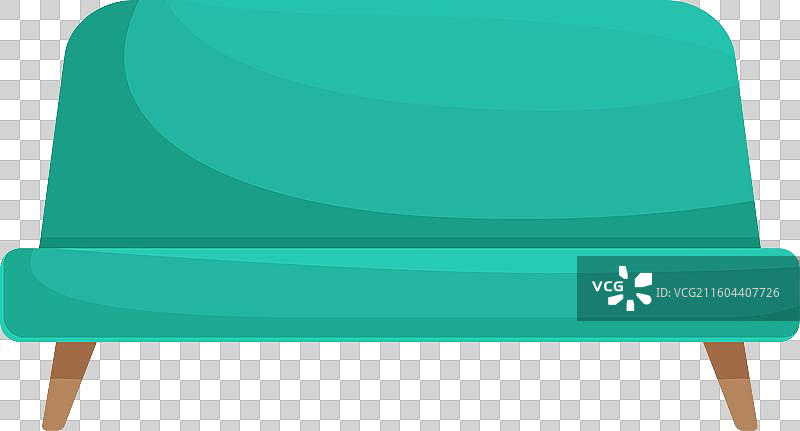 舒适的绿色沙发，带有木质腿图片素材